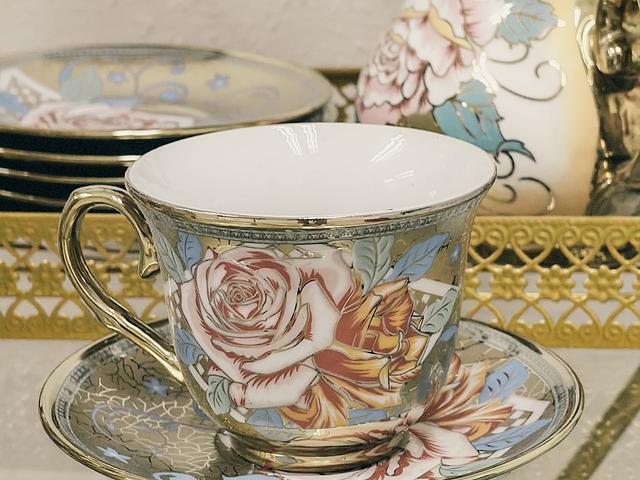 Vintage-style European ceramic tea set