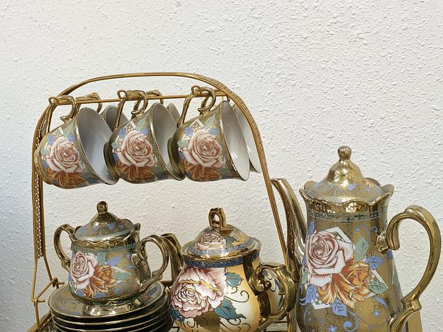Vintage-style European ceramic tea set