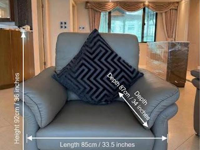 Grey Leather Sofa Set (7 seater)