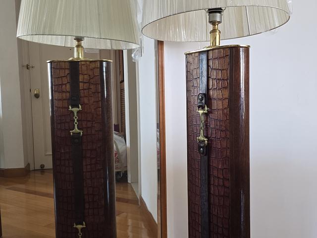 A Classic leather floor standing Light