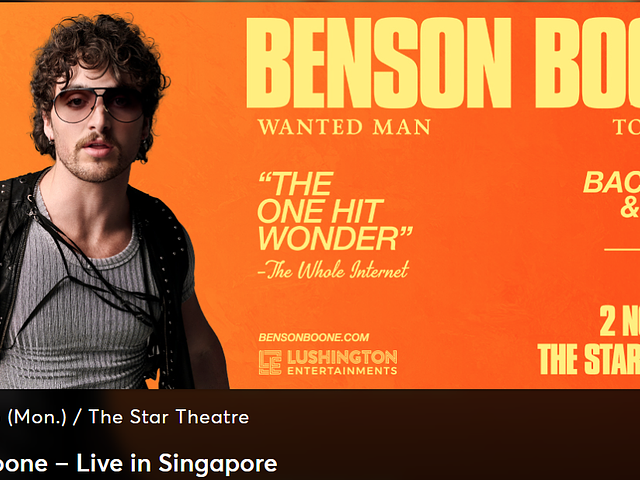 Benson Boone Singapore Concert Tickets x2  02Nov
