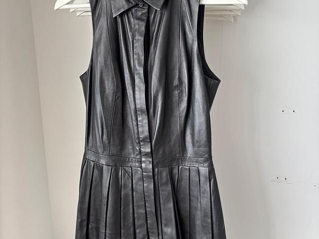 Armani Exchange Black Leather Dress ($500)