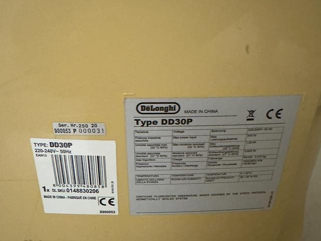 DeLonghi DD30P Pump System Dehumidifier