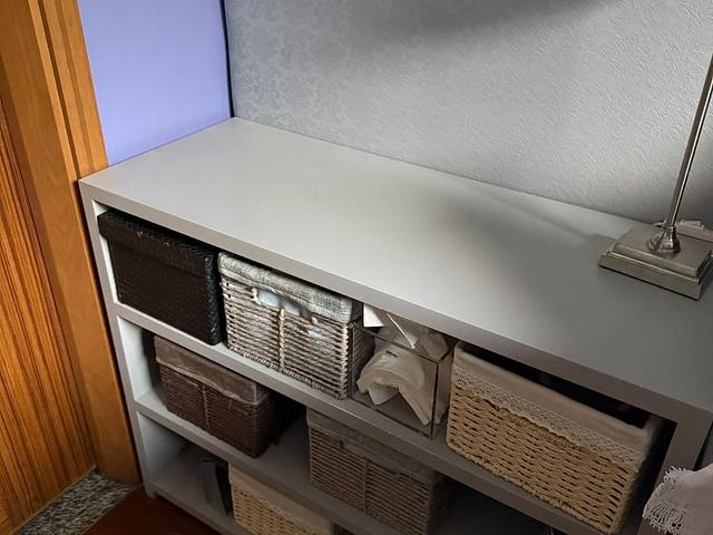 Grey 3-tier open storage shelf