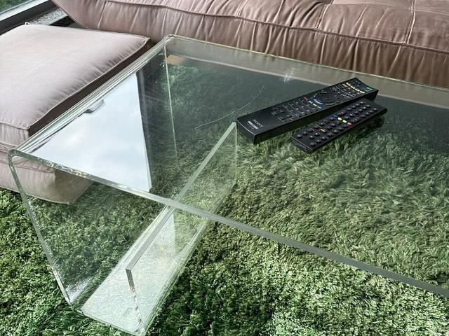 Clear Acrylic Waterfall Coffee Table Glass Living 