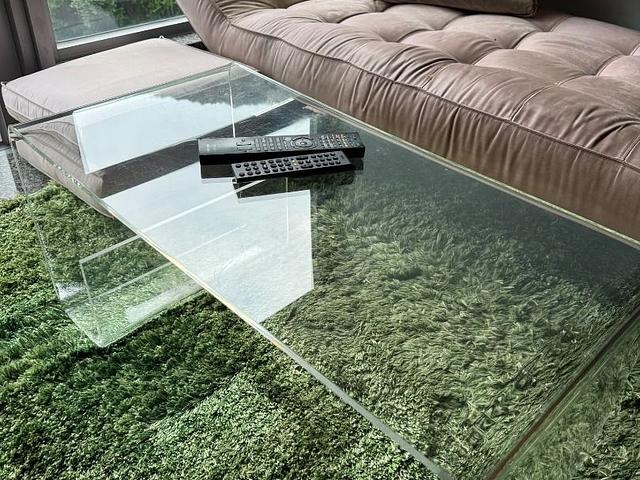 Clear Acrylic Waterfall Coffee Table Glass Living 