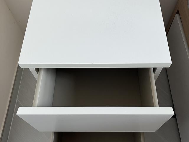 White 2-drawer bedside table cabinet storage