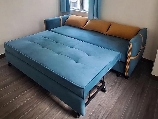 3 Seater Blue Sofa Bed 