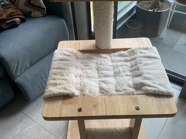 Cat climbing tower with scratching post