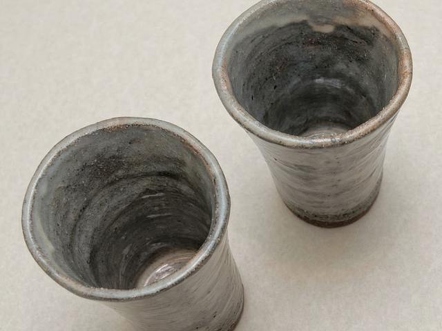 Pottery glasses and bowl 