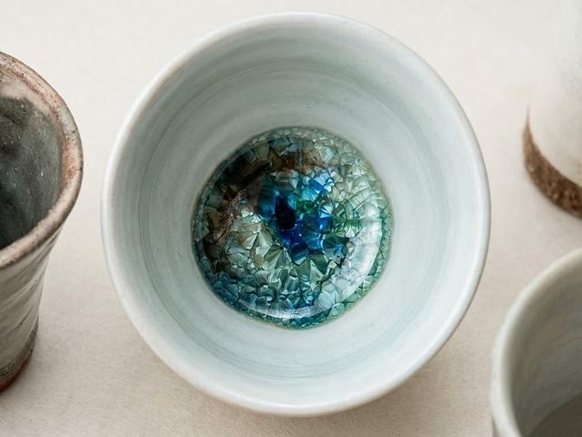 Pottery glasses and bowl 