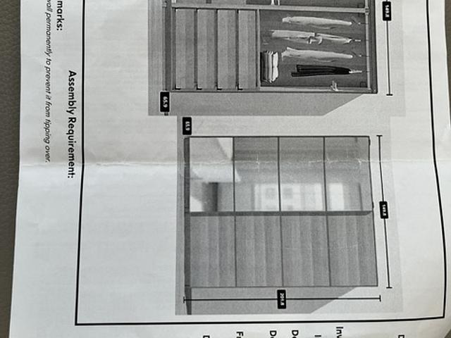 Sliding door wardrobe with wood grain, full mirror