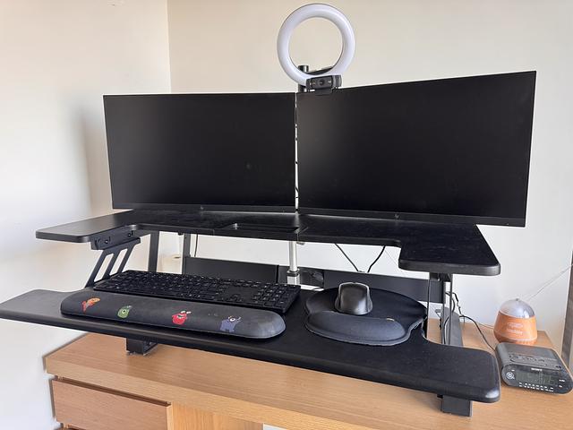 Sit Stand Desk converter and monitor stand
