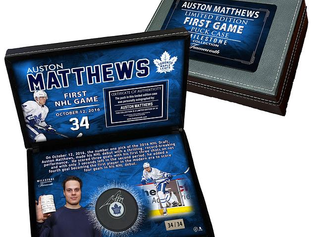 Auston Matthews Signed Puck Deluxe Case