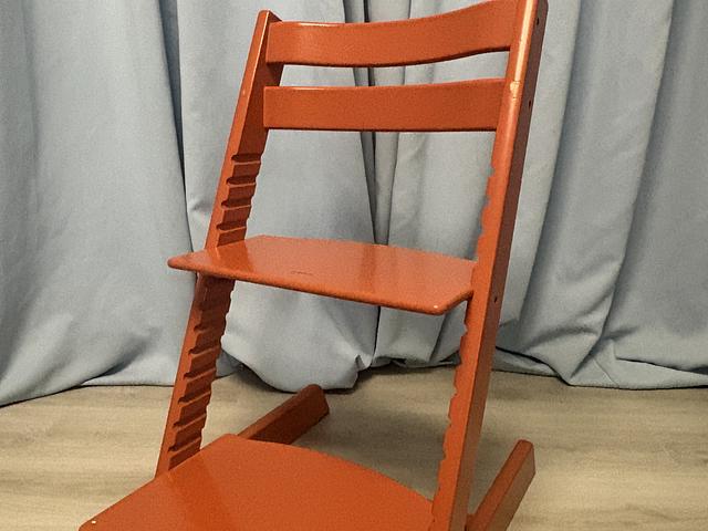 Orange Stokke Wooden High Chair for Kids