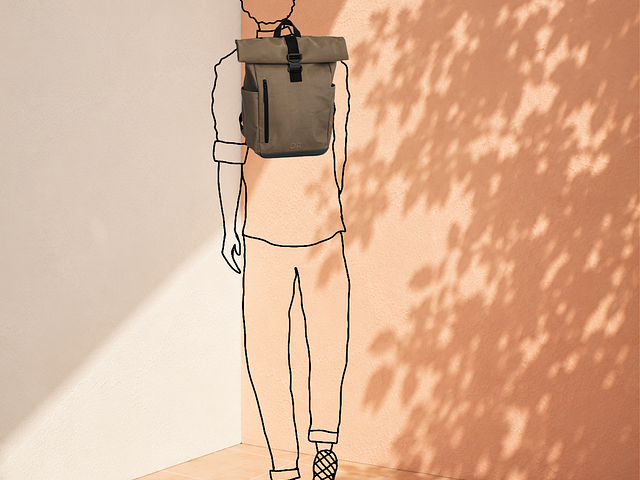 Rolltop backpack (Taupe)
