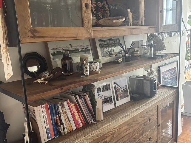Nordic Style Old Pine Multifunction Shelf
