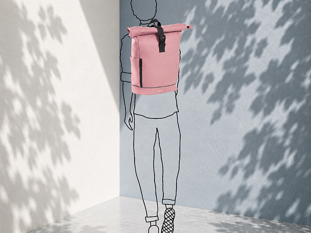 Rolltop backpack(fuchsia)