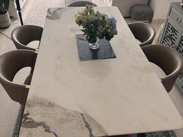 Marble Dining Table with 6chairs
