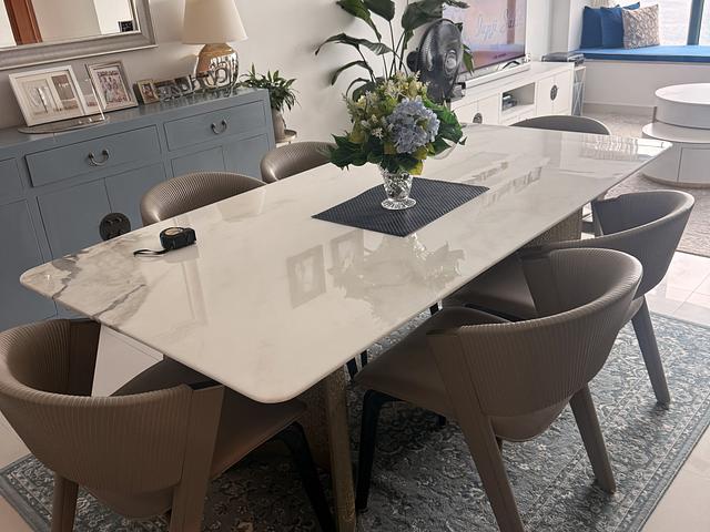 Marble Dining Table with 6chairs