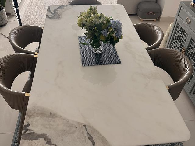 Marble Dining Table with 6chairs