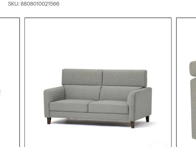 Francfranc Aget 2S Sofa Grey with Ottoman