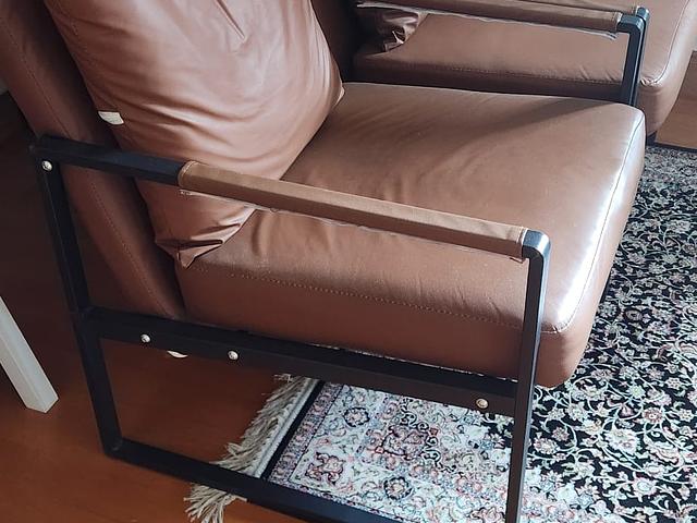 Leatherite Chairs with cusions Pair