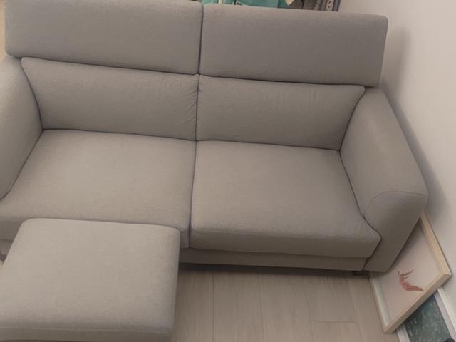 Francfranc Aget 2S Sofa Grey with Ottoman