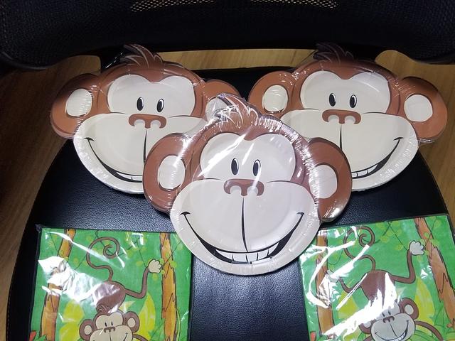 Party paper plate and tissue set