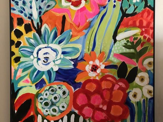 Modern flower artwork painting 120x90cm