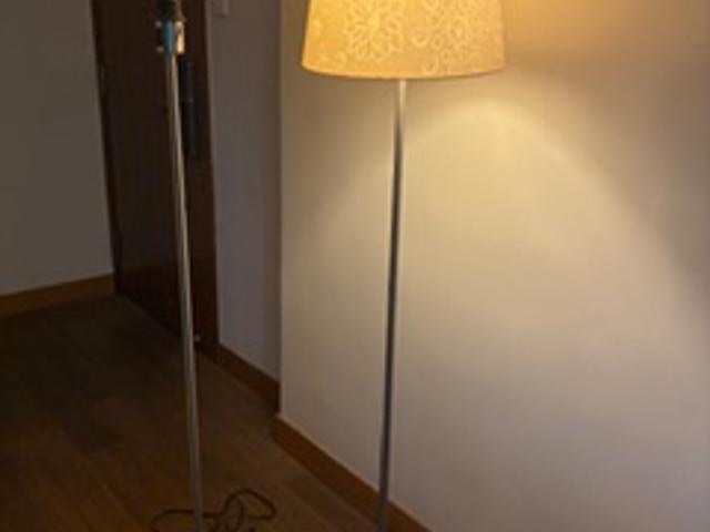 Two IKEA tall lamp stands - one with shade