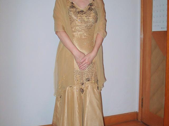 Vintage Full Length Evening Gown with Shawl