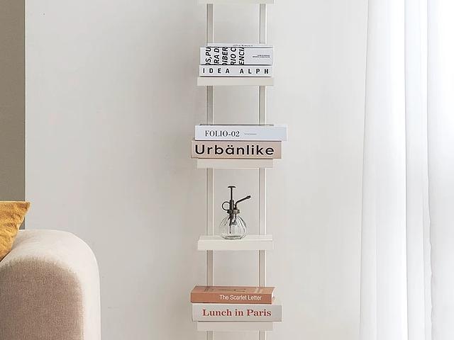 6 layer sleek white bookshelf 