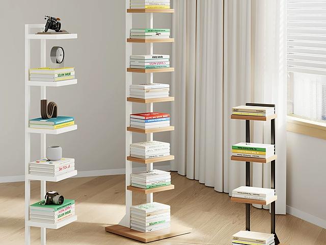 6 layer sleek white bookshelf 