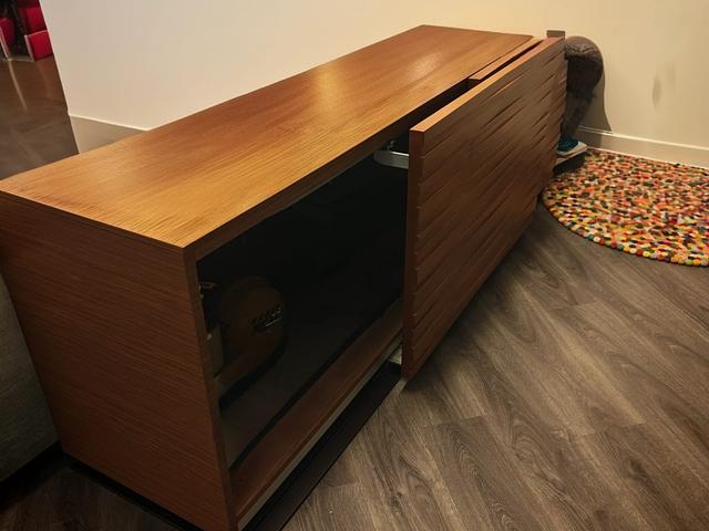 WOOD 2 DOOR CABINET IN TEXTURED OPIUM BROWN