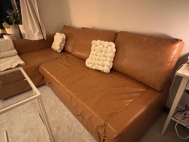 Ikea L shape sofa bed, new covers