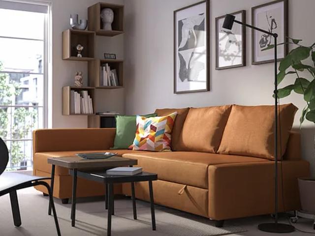 Ikea L shape sofa bed, new covers