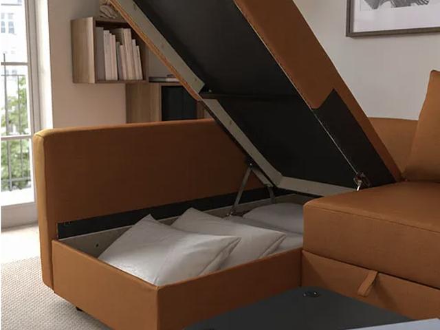 Ikea L shape sofa bed, new covers