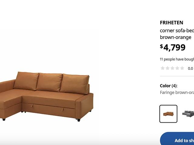 Ikea L shape sofa bed, new covers