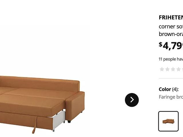 Ikea L shape sofa bed, new covers
