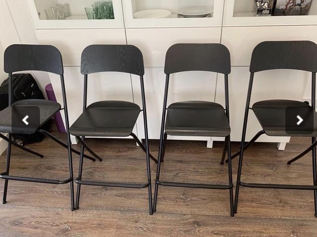 IKEA FRANKLIN bar stool black total 4 pcs