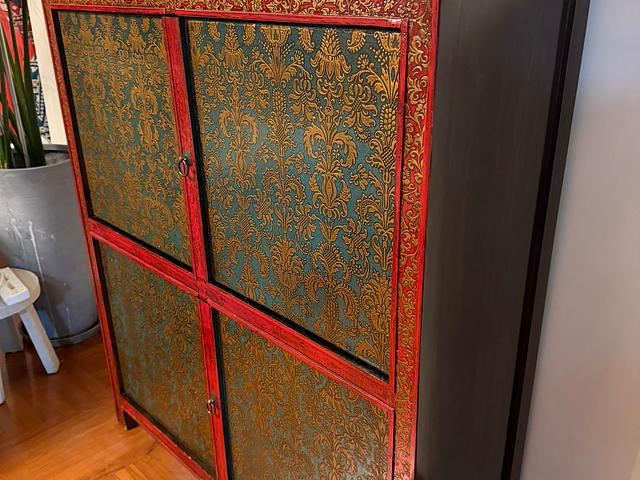 Vintage Tibetan-Style Cabinet