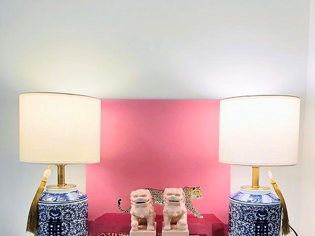 Double Happiness Jar Lamp Pair